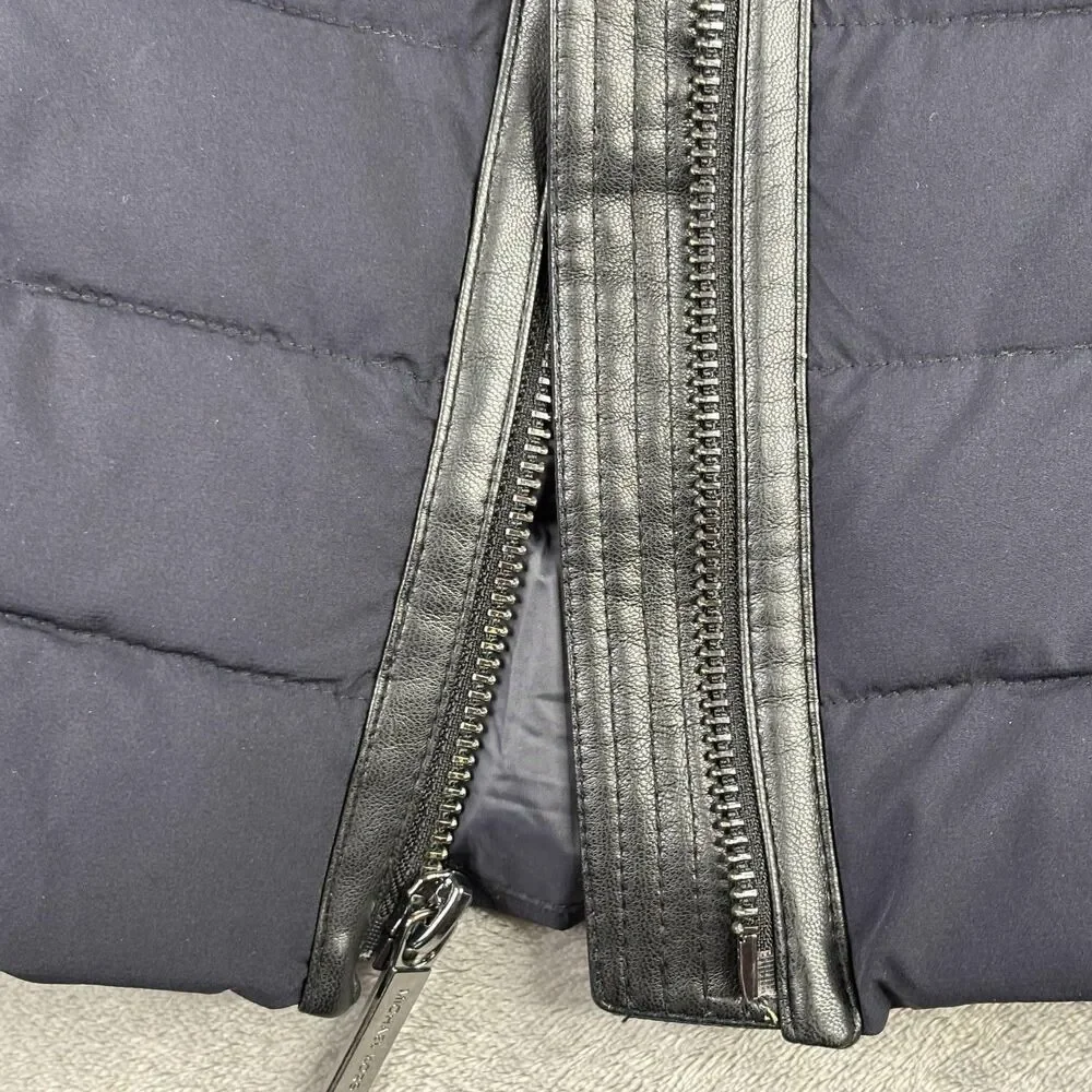 Michael Michael Kors Coat Womens XS Navy‎ Packable Puffer Hooded Long Quilted